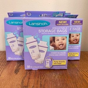 Lansinoh—Breastmilk Storage Bags (5 Boxes, 50 Count Each) NEW
